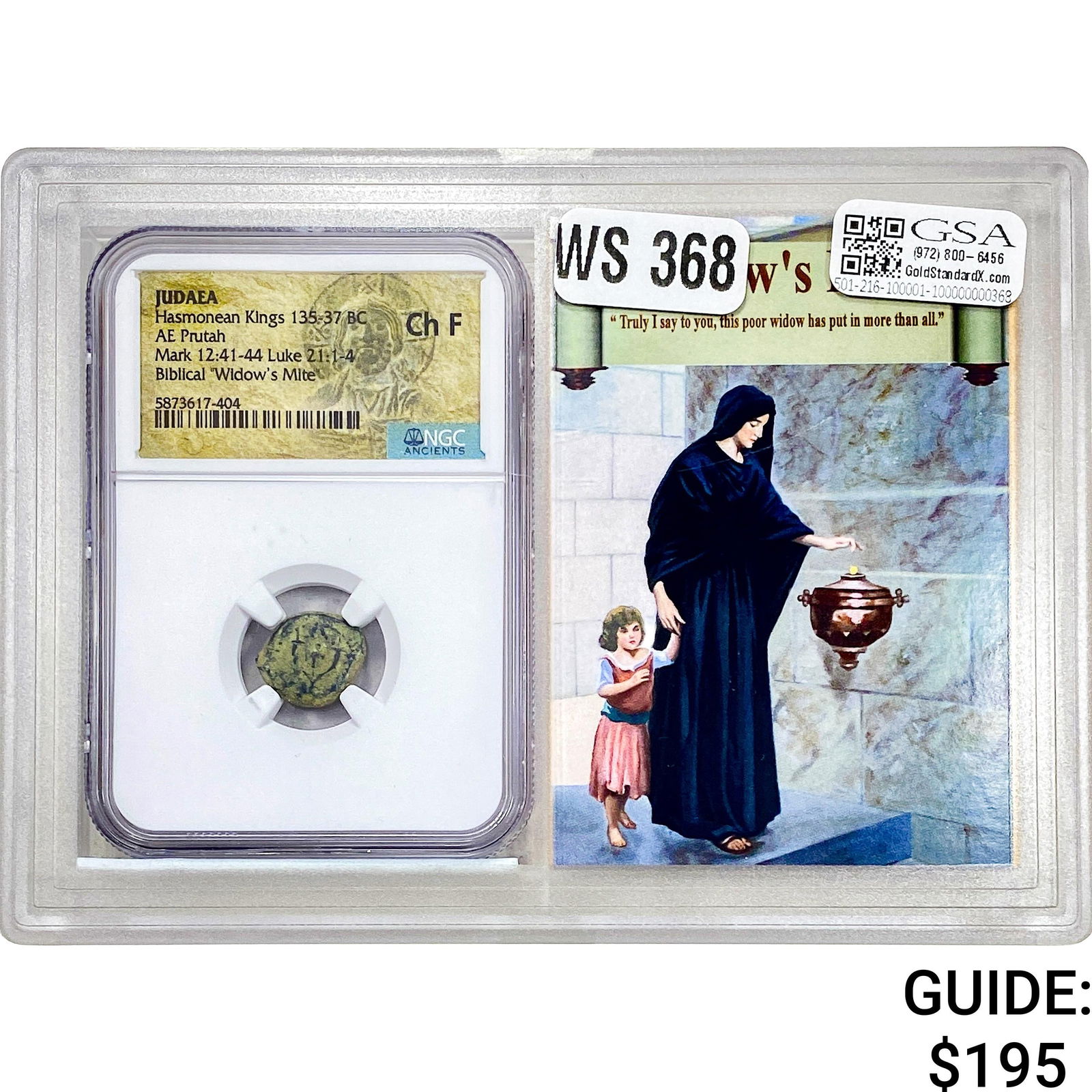 Judaea Widow's Mite AE Prutah NGC Ch F (1 of 2)