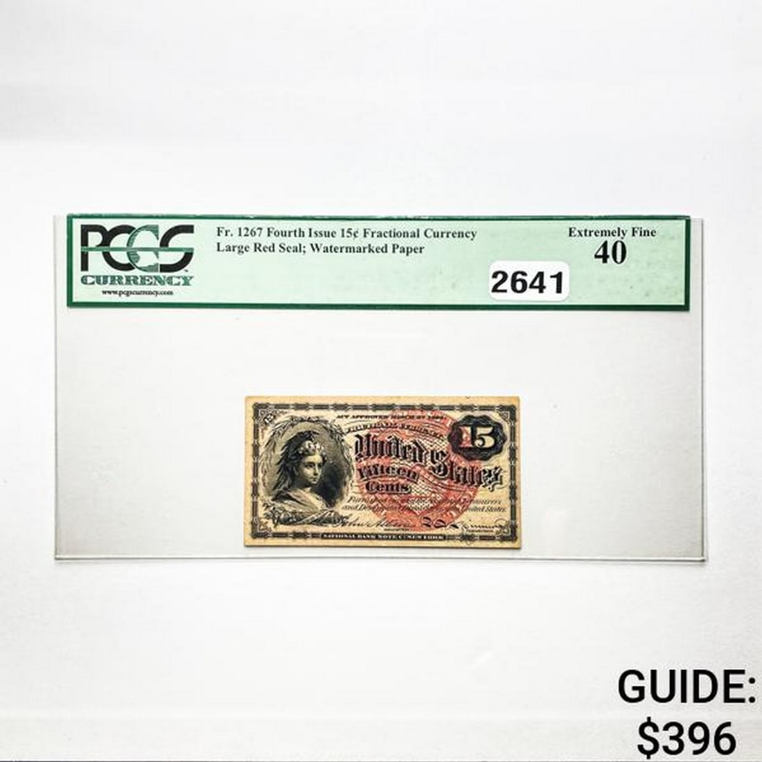 1863 15C 4th Issue Fractional Currency PCGS F 12 (1 of 2)