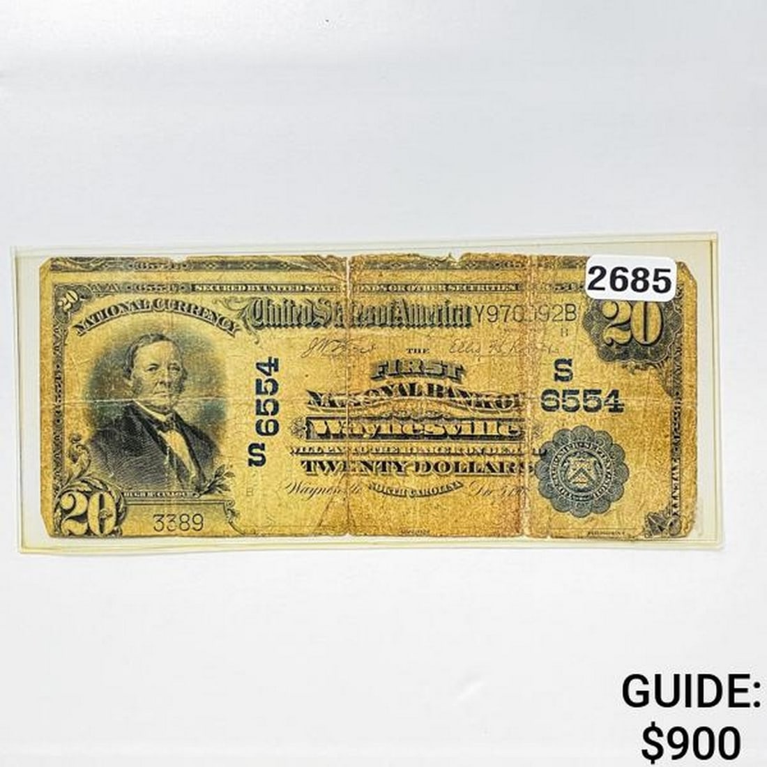 1920 $20 Nat. Bank Note-N.B. of Waynesville,NC: 1920 $20 Nat. Bank Note-N.B. of Waynesville,NC