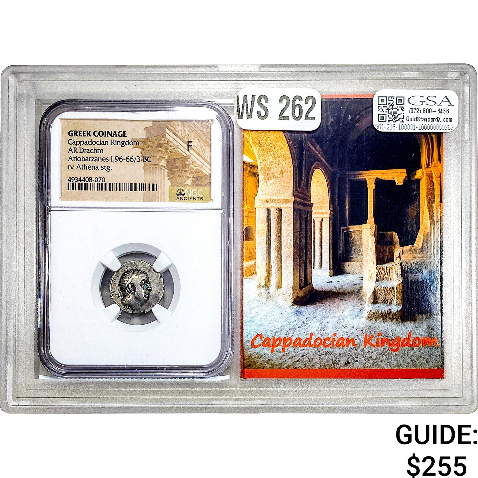 Greek Ariobarzanes I, 96-66/3 BC Silver Drachm NGC F: Greek Ariobarzanes I, 96-66/3 BC Silver Drachm NGC F