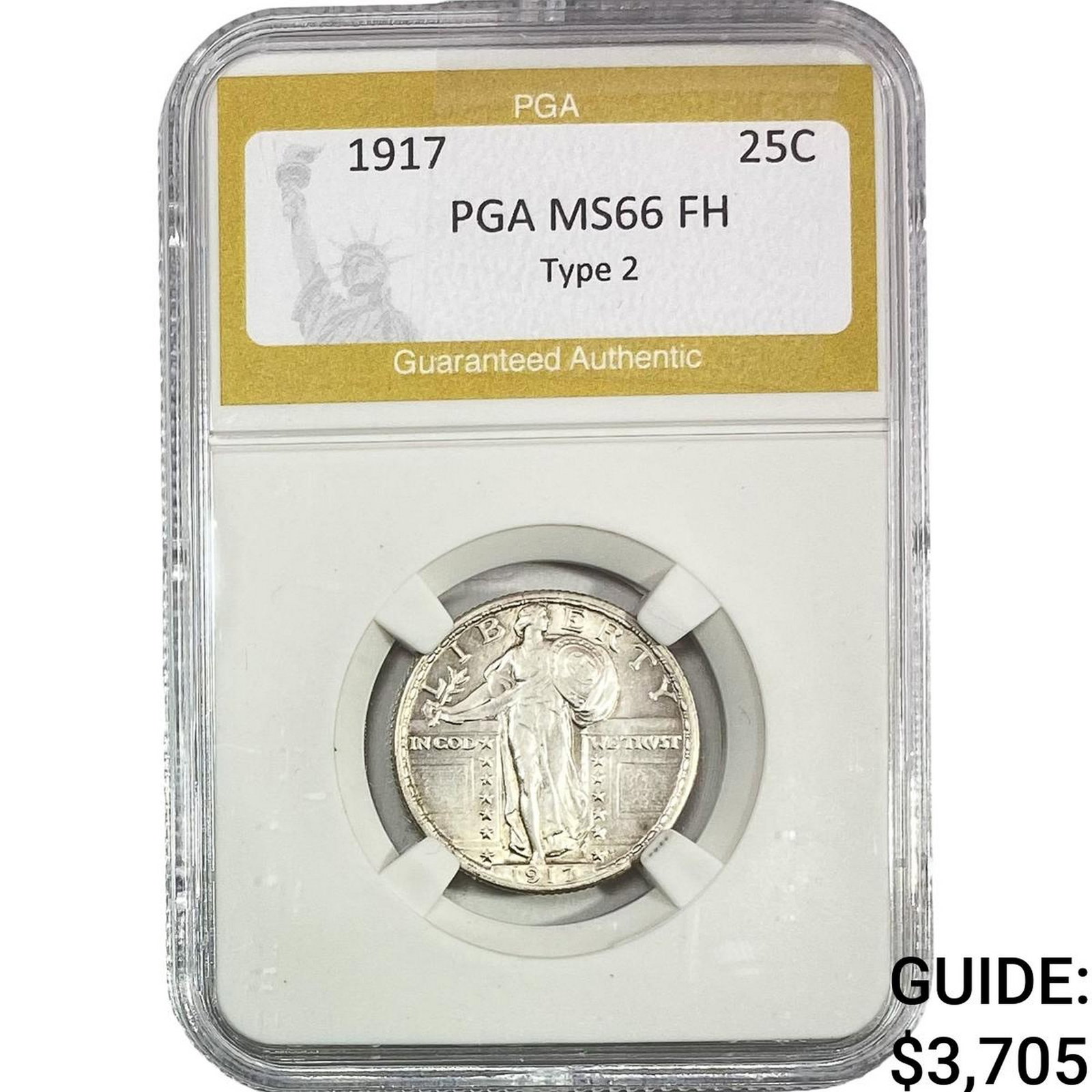 1917 Standing Liberty Quarter PGA MS66 FH: 1917 Standing Liberty Quarter PGA MS66 FH