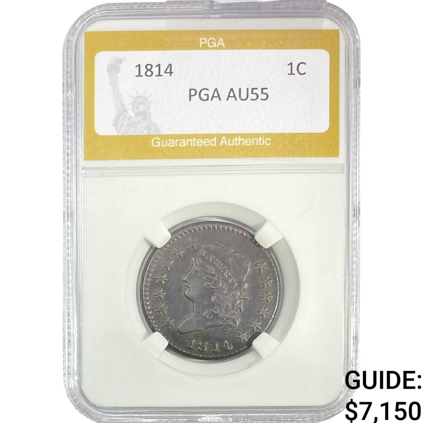 1814 Classic Head Large Cent PGA AU55 (1 of 2)