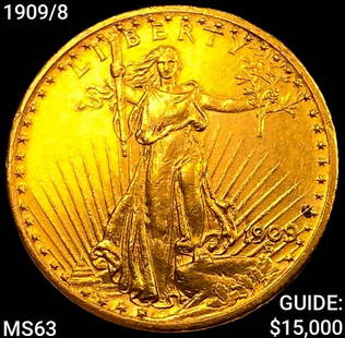 1909/8 $20 Gold Double Eagle CHOICE BU: 1909/8 $20 Gold Double Eagle CHOICE BU