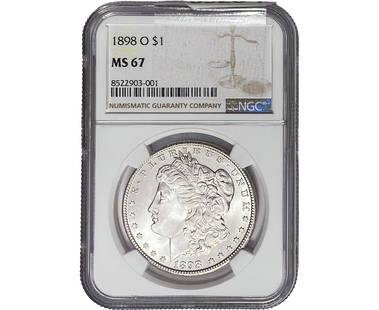1898-O Morgan Silver Dollar NGC MS67: 1898-O Morgan Silver Dollar NGC MS67