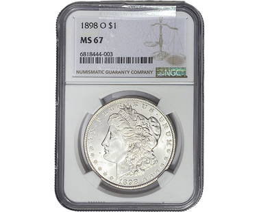 1898-O Morgan Silver Dollar NGC MS67: 1898-O Morgan Silver Dollar NGC MS67