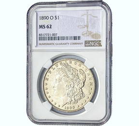 1890-O Morgan Silver Dollar NGC MS62