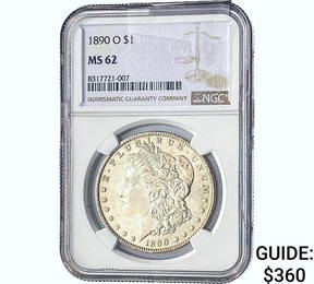 1890-O Morgan Silver Dollar NGC MS62