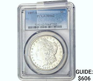 1897-S Morgan Silver Dollar PCGS MS62