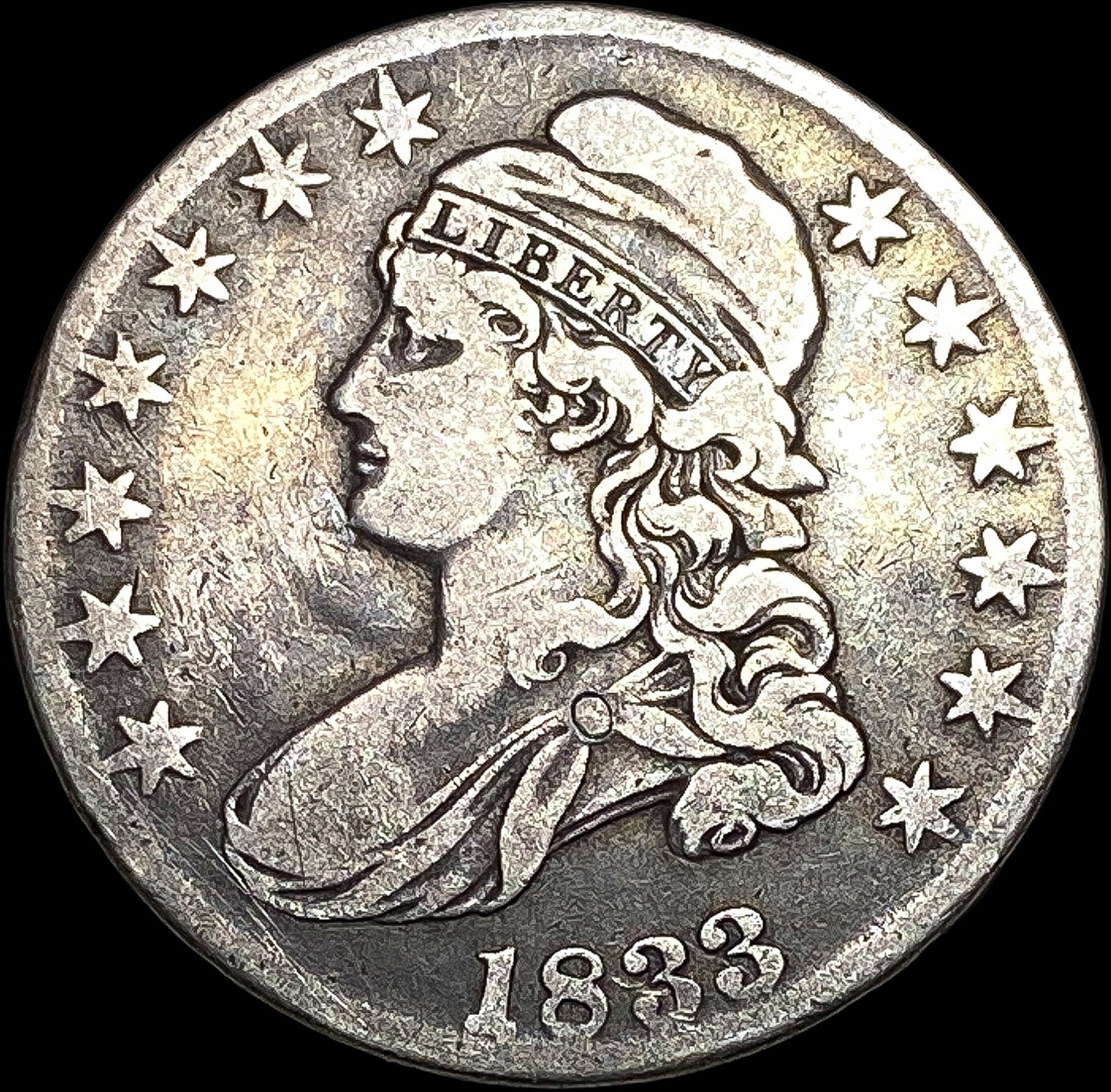 1833 Silver Capped Bust Half Dollar LIGHTLY CIRCULATED (1 of 2)