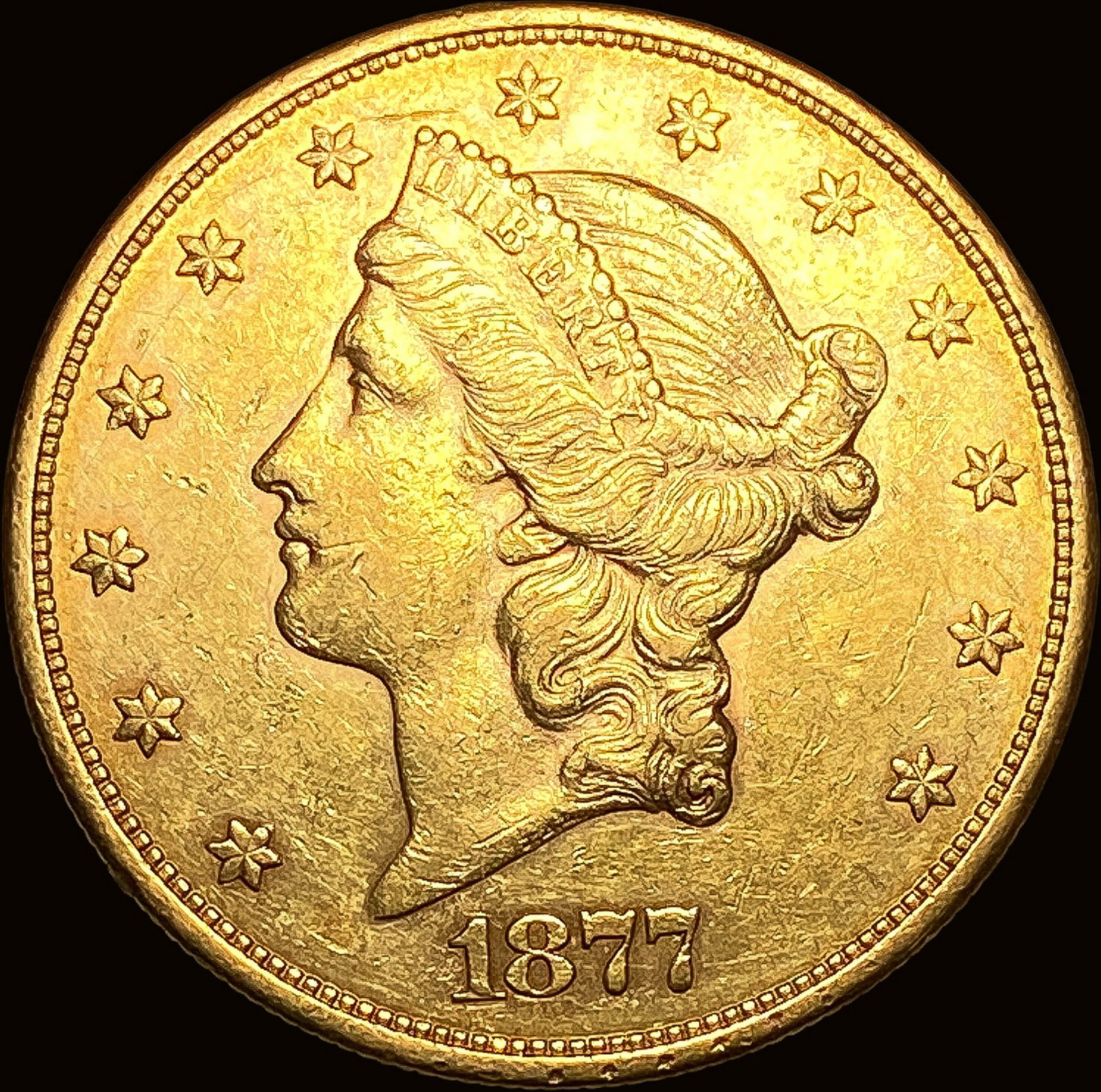 1877-S Gold $20 Liberty Head Double Eagle CLOSELY UNCIRCULATED (1 of 2)