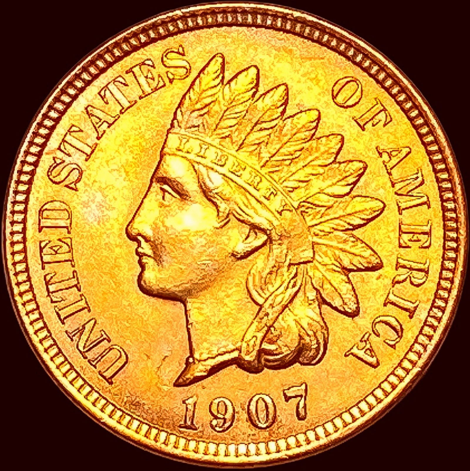 1907 Indian Head Cent GEM BU (1 of 2)