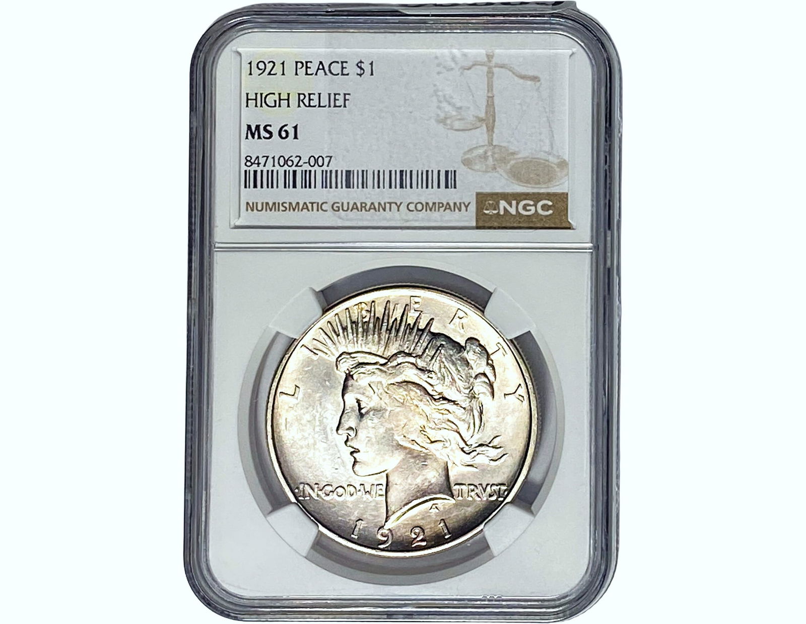 1921 Silver Peace Dollar NGC MS61 (1 of 2)