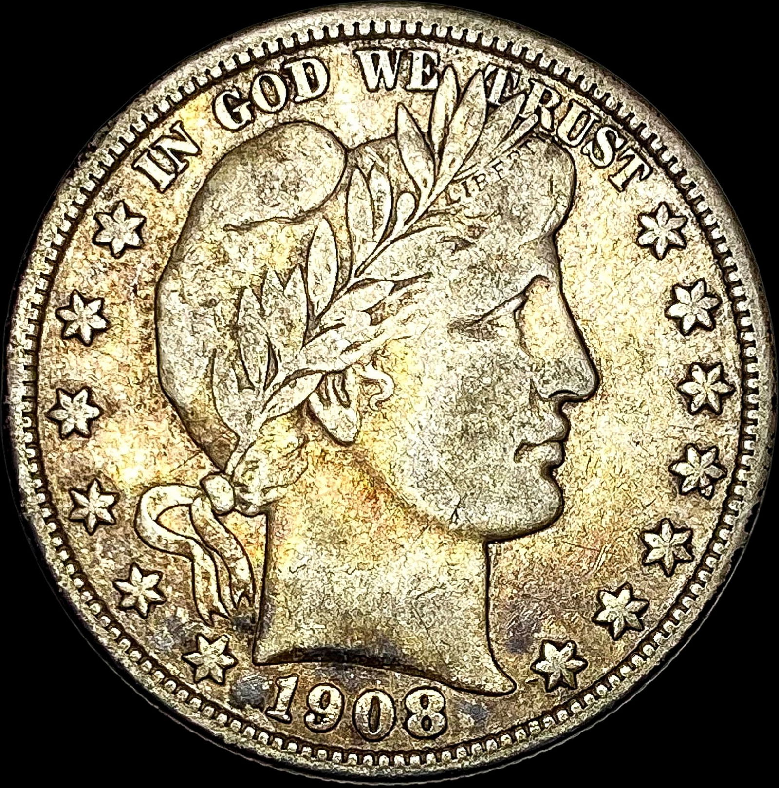 1908-O Silver Barber Half Dollar NEARLY UNCIRCULATED (1 of 2)