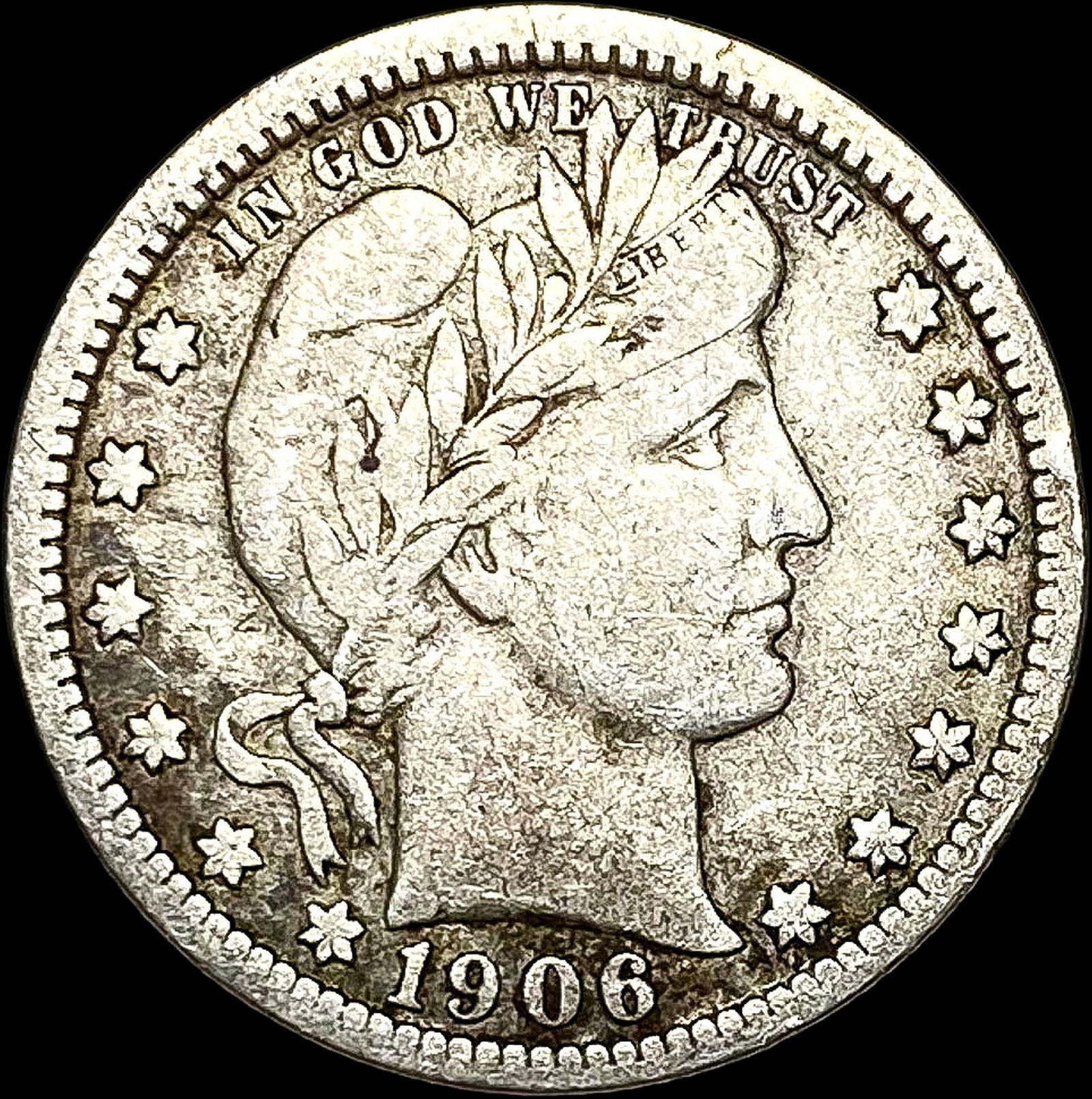 1906-O Silver Barber Quarter LIGHTLY CIRCULATED (1 of 2)