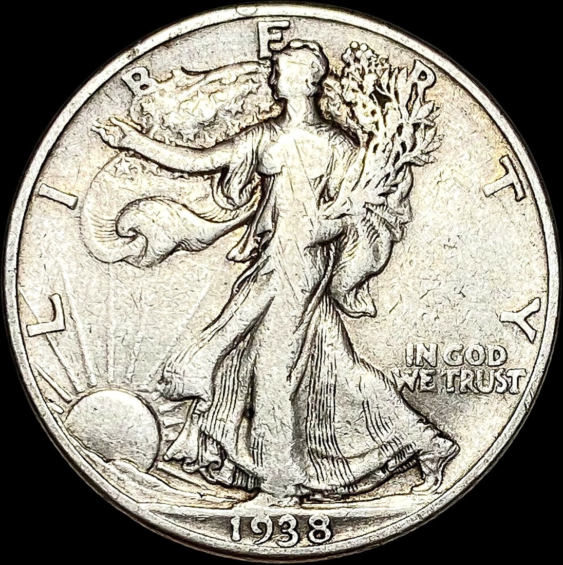 1938-D Silver Half Dollar Walking Liberty LIGHTLY CIRCULATED (1 of 2)