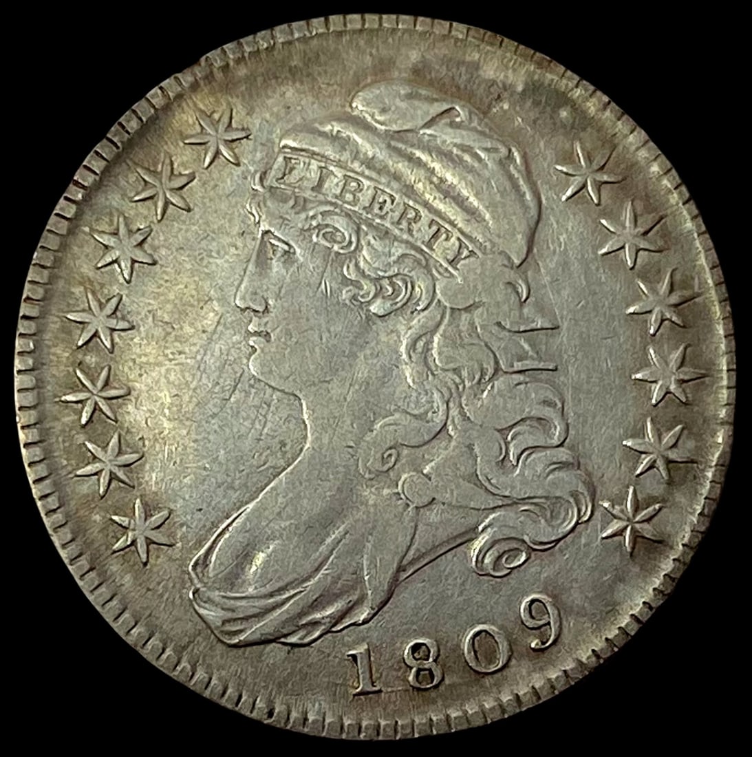 1809 XXX Edge Capped Bust Silver Half NEAR UNC: 1809 XXX Edge Capped Bust Silver Half NEAR UNC