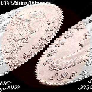 1814 StatesOfAmerica Capped Bust Dime CHOICE AU: 1814 StatesOfAmerica Capped Bust Dime CHOICE AU