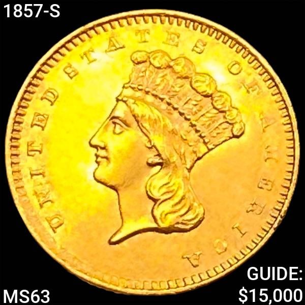 1857-S Rare Gold Dollar CHOICE BU (1 of 2)