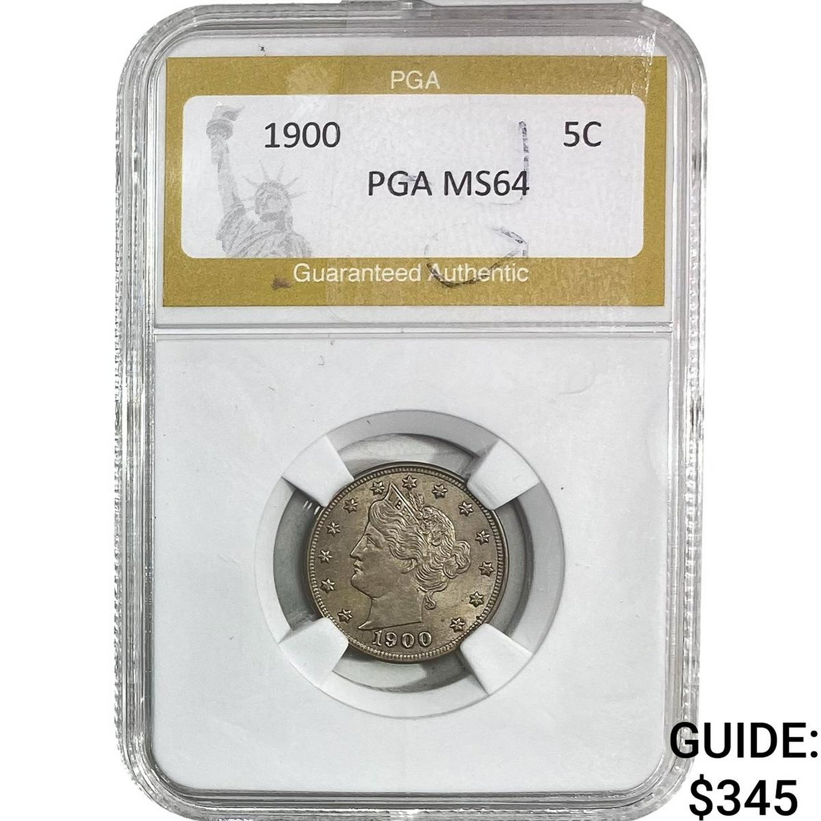 1900 Liberty Victory Nickel PGA MS64: 1900 Liberty Victory Nickel PGA MS64