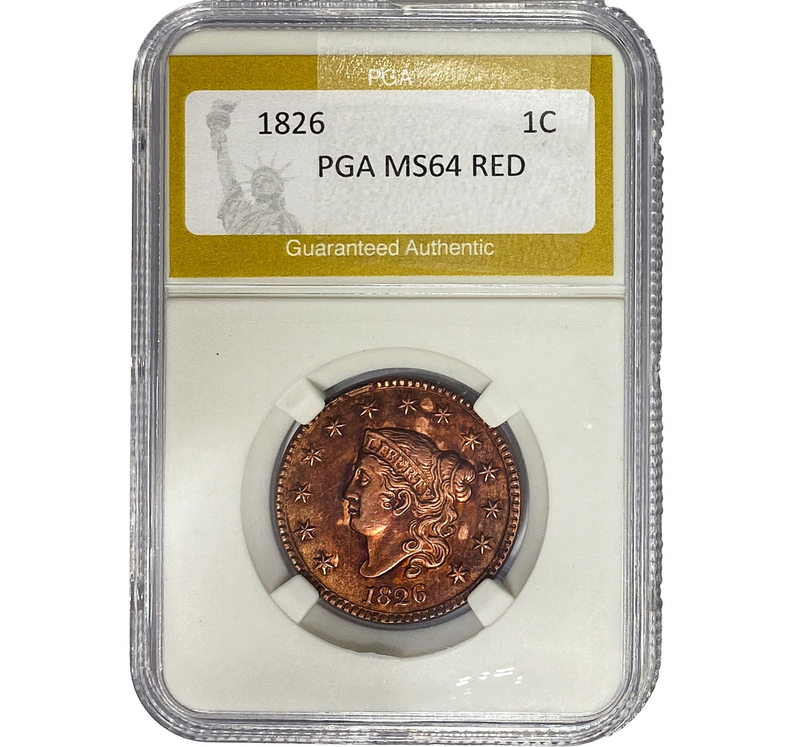 1826 Coronet Head Large Cent PGA MS64 Red (1 of 2)