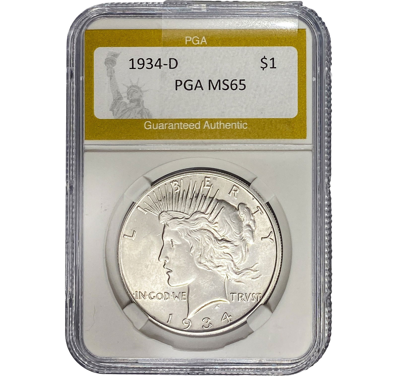 1934-D Silver Peace Dollar PGA MS65 (1 of 2)