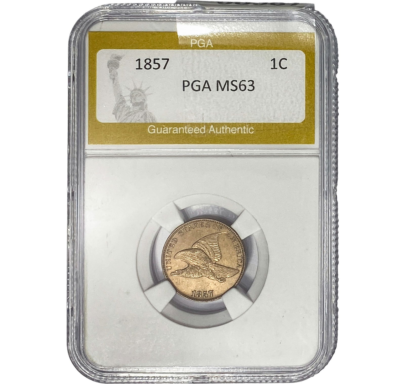 1857 Flying Eagle Cent PGA MS63 (1 of 2)