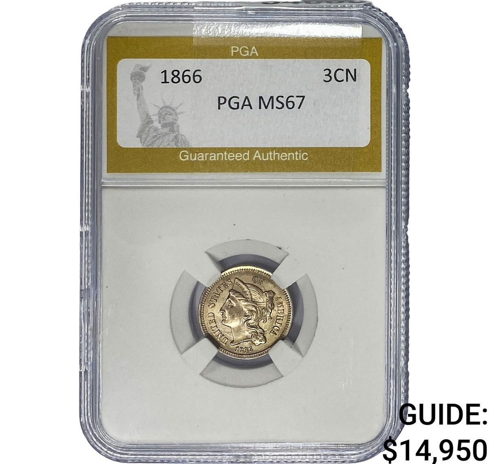 1866 Nickel Three Cent PGA MS67 (1 of 2)