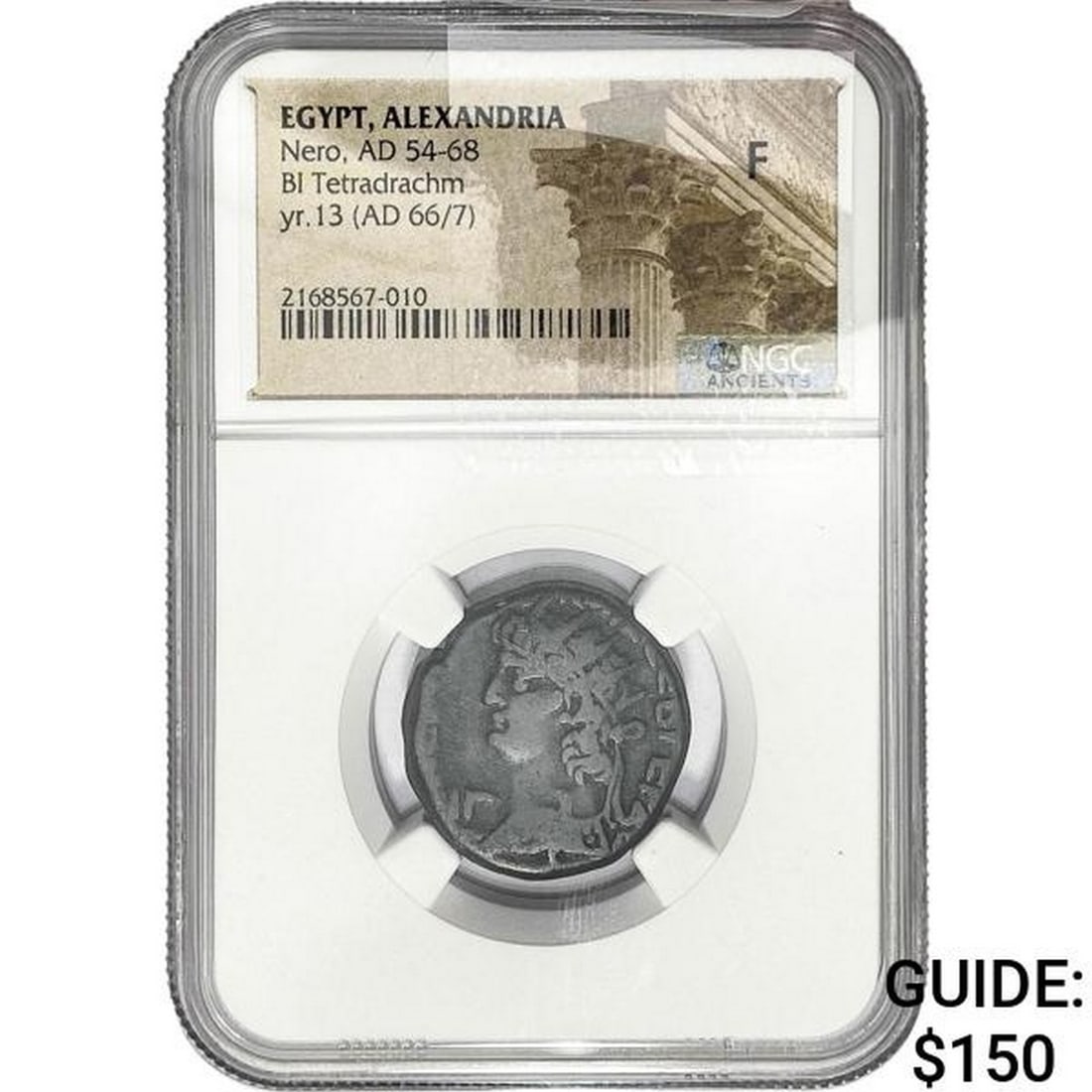 54-68 AD Egypt Alexandria Nero BI Tetradrachm NGC F: 54-68 AD Egypt Alexandria Nero BI Tetradrachm NGC F