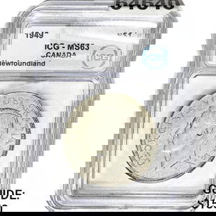 1949 Canada  George IV Silver $1 ICG MS63: 1949 Canada George IV Silver $1 ICG MS63