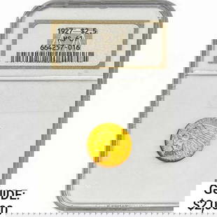 1927 $2.50 Gold Quarter Eagle NGC MS61: 1927 $2.50 Gold Quarter Eagle NGC MS61