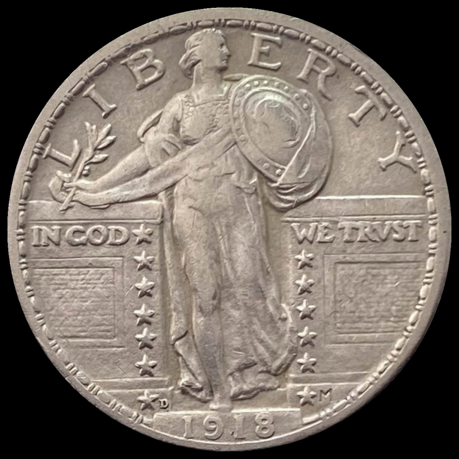 1918-D Standing Liberty Quarter CHOICE AU: 1918-D Standing Liberty Quarter CHOICE AU