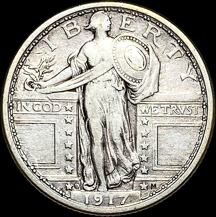 1917-D Silver Standing Liberty Quarter NEARLY UNCIRCULATED (1 of 2)