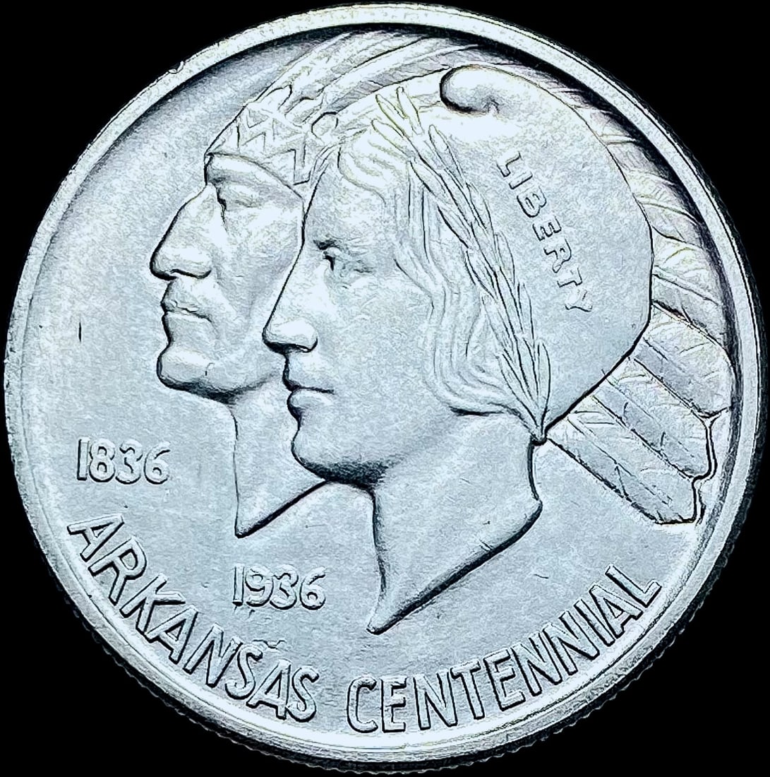1935 Arkansas Centennial Silver Half Dollar GEM BU (1 of 2)