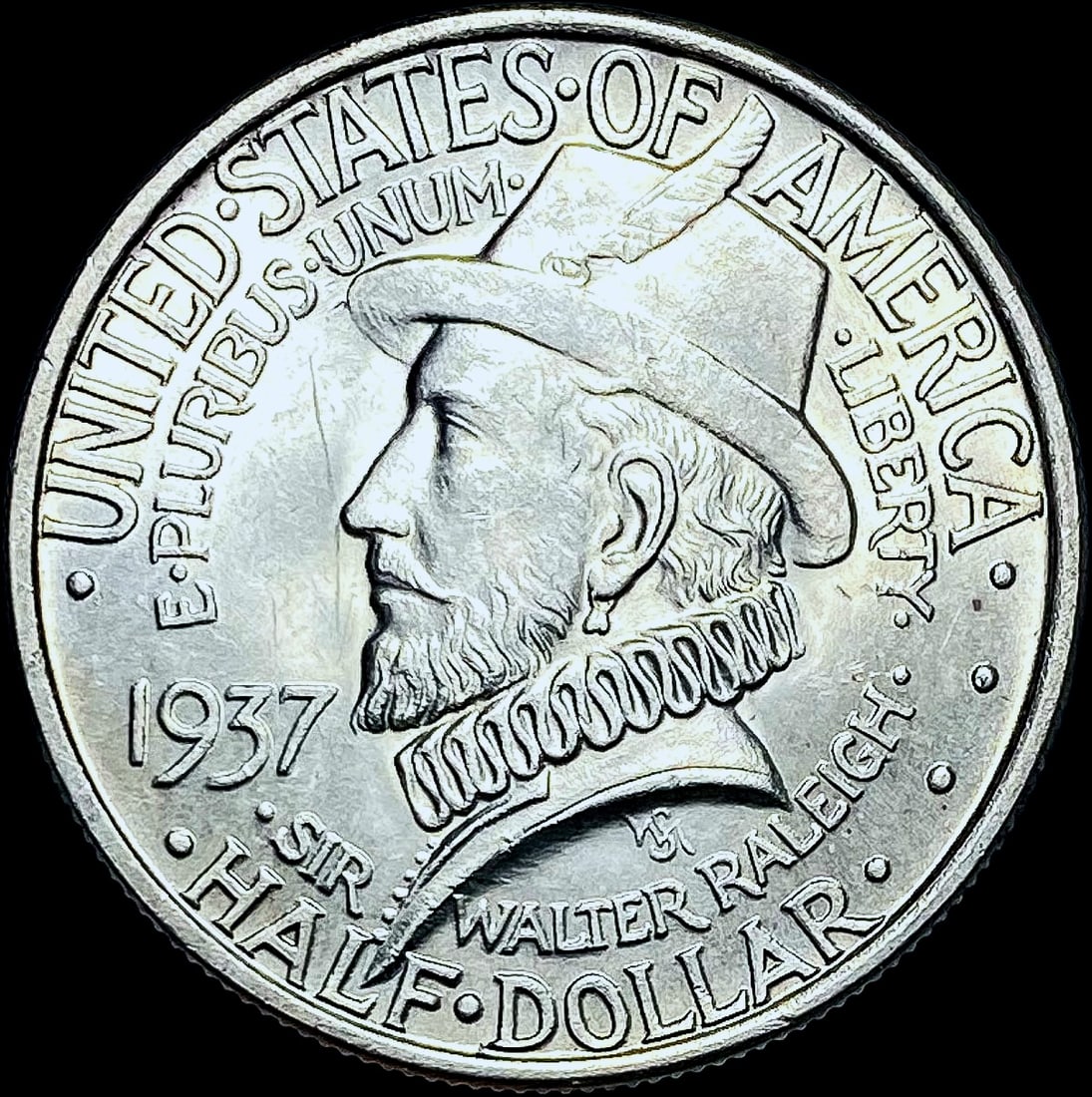 1937 Silver Half Dollar Roanoke Commemorative GEM BU (1 of 2)