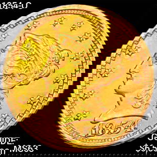 1854-O $2.50 Gold Quarter Eagle CHOICE BU: 1854-O $2.50 Gold Quarter Eagle CHOICE BU