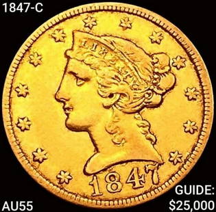 1847-O $5 Gold Half Eagle HIGH GRADE: 1847-O $5 Gold Half Eagle HIGH GRADE