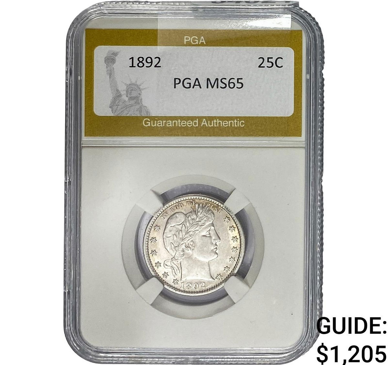 1892 Barber Quarter PGA MS65 (1 of 2)