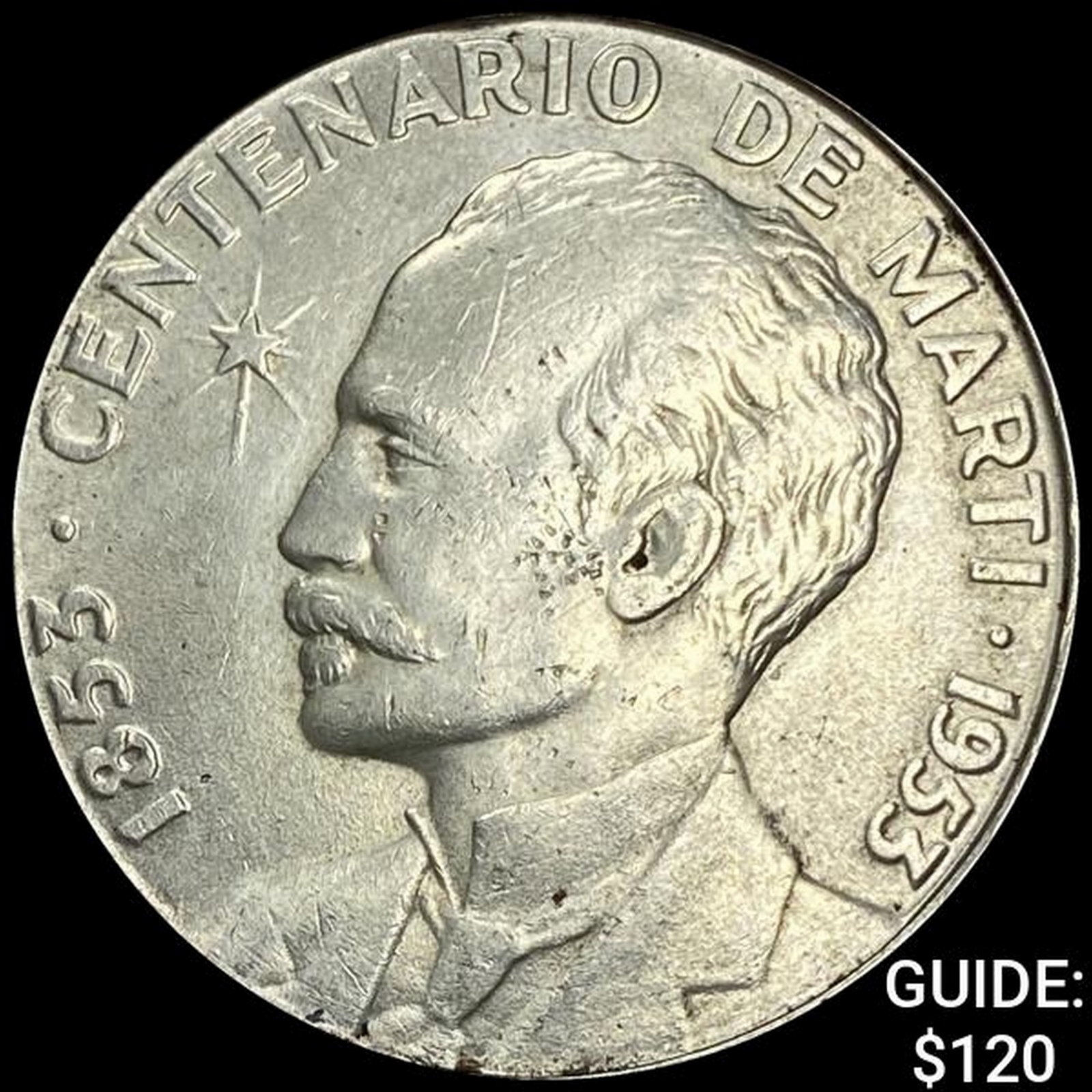 1953 Cuba Silver Peso .77oz CLOSELY UNCIRCULATED: 1953 Cuba Silver Peso .77oz CLOSELY UNCIRCULATED
