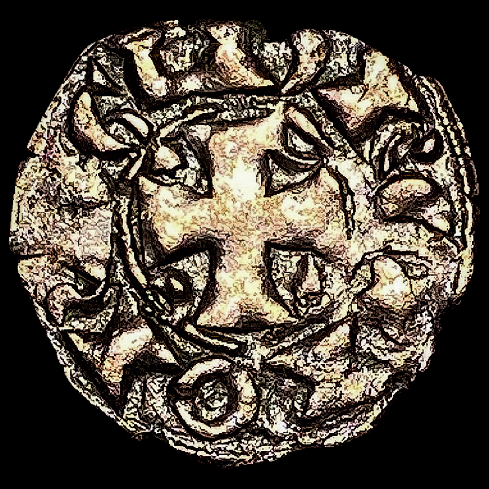 1261-1325 Portugal Crusades Dinis I Silver Dinero NEARLY UNCIRCULATED: 1261-1325 Portugal Crusades Dinis I Silver Dinero NEARLY UNCIRCULATED