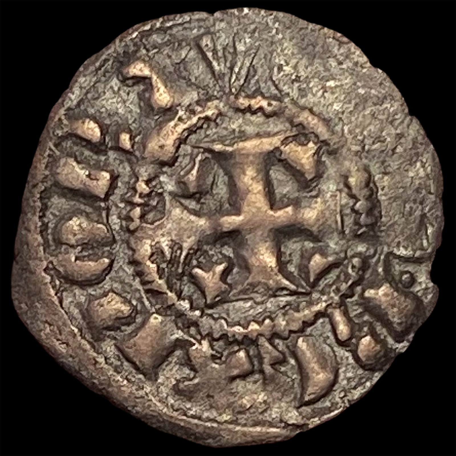 1261-1325 Portugal Crusades Dinis I Silver Dinero NEARLY UNCIRCULATED: 1261-1325 Portugal Crusades Dinis I Silver Dinero NEARLY UNCIRCULATED