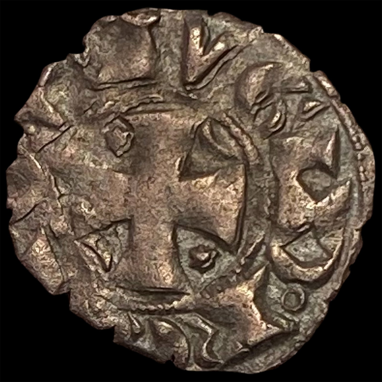 1261-1325 Portugal Crusades Dinis I Silver Dinero NEARLY UNCIRCULATED: 1261-1325 Portugal Crusades Dinis I Silver Dinero NEARLY UNCIRCULATED