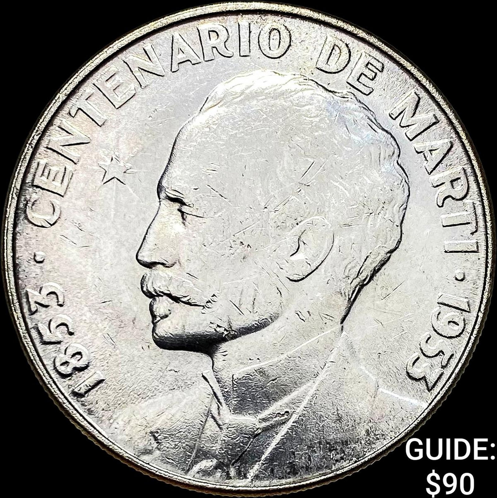 1953 Cuba Silver Peso CLOSELY UNCIRCULATED: 1953 Cuba Silver Peso CLOSELY UNCIRCULATED