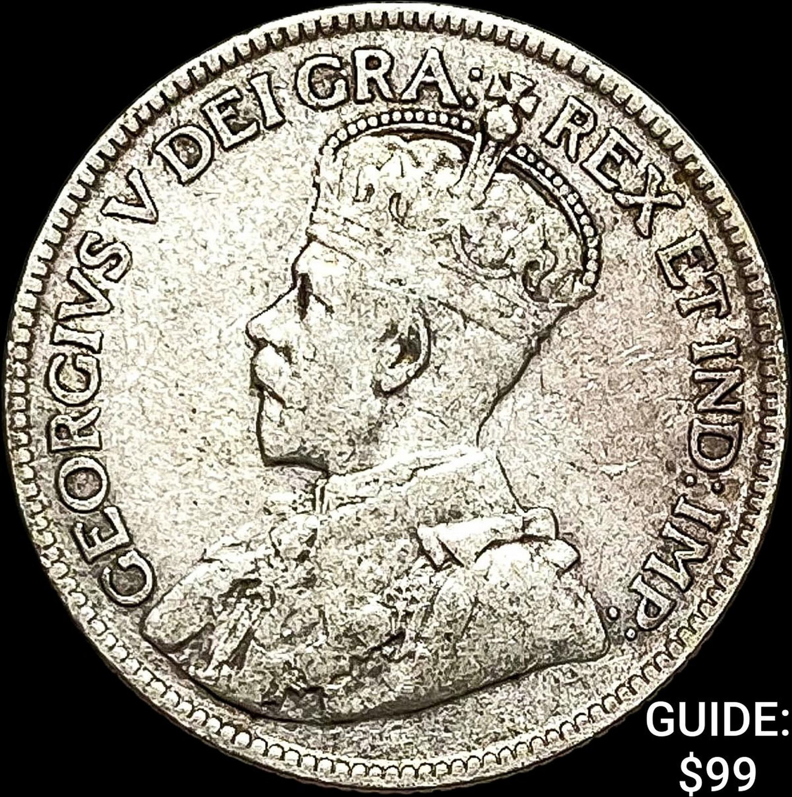 1917-C NewFoundland George V Silver 25 Cents NEARLY UNCIRCULATED: 1917-C NewFoundland George V Silver 25 Cents NEARLY UNCIRCULATED