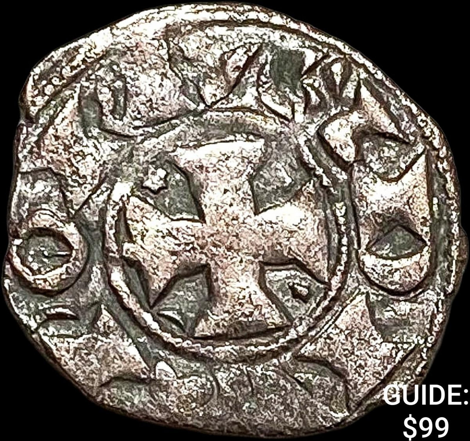 1261-1325 Portugal Crusades Dinis I Silver Dinero NEARLY UNCIRCULATED: 1261-1325 Portugal Crusades Dinis I Silver Dinero NEARLY UNCIRCULATED
