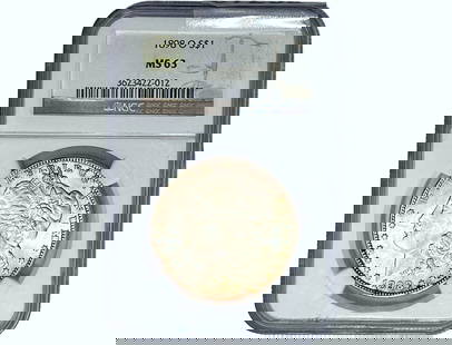 1898-O Morgan Silver Dollar NGC MS63: 1898-O Morgan Silver Dollar NGC MS63