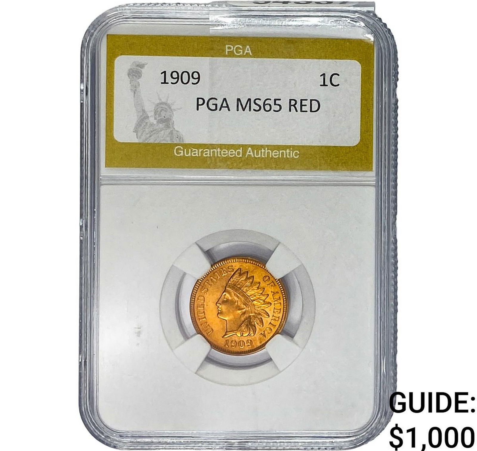 1909 Indian Head Cent PGA MS65 Red (1 of 2)