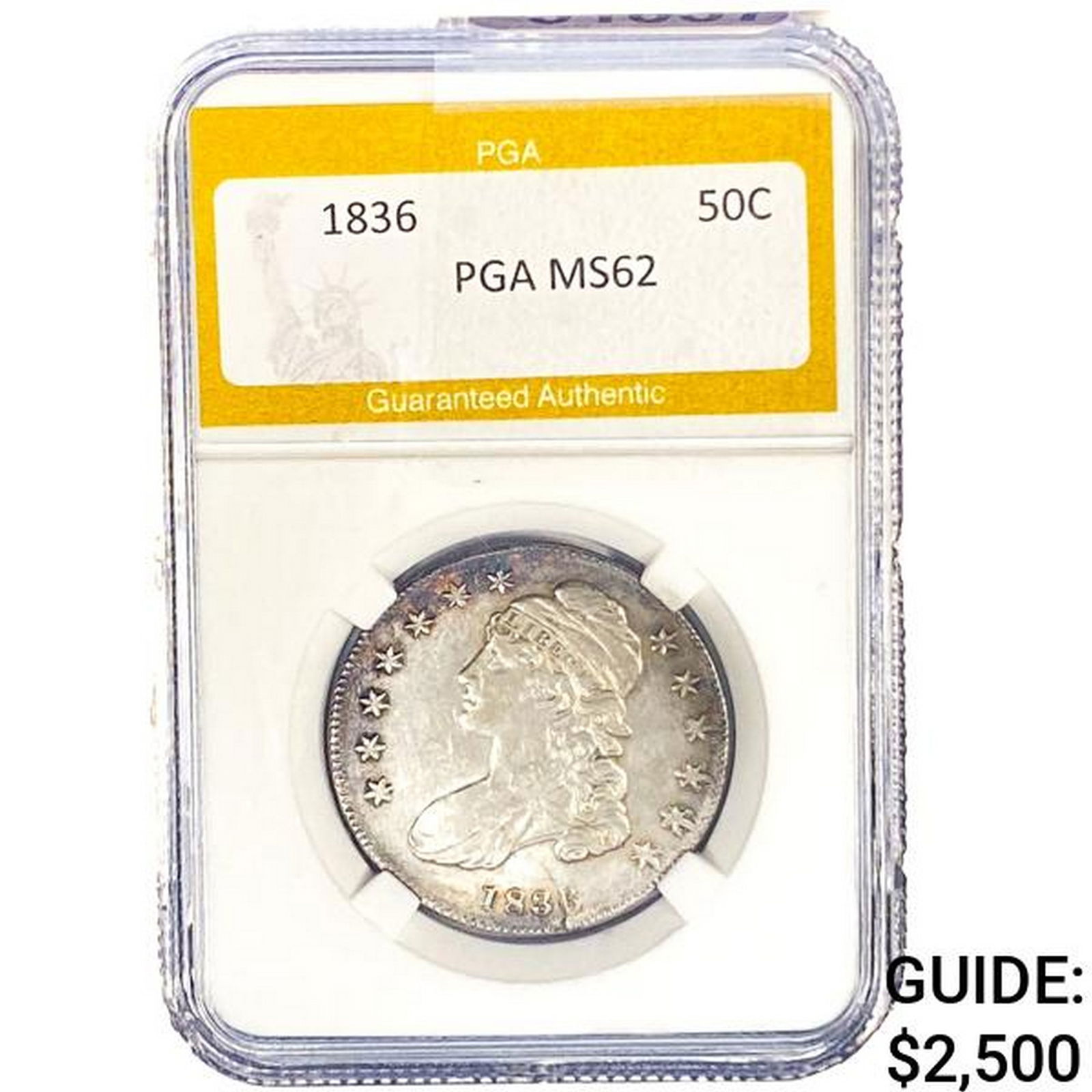1836 Capped Bust Half Dollar PGA MS62 (1 of 2)