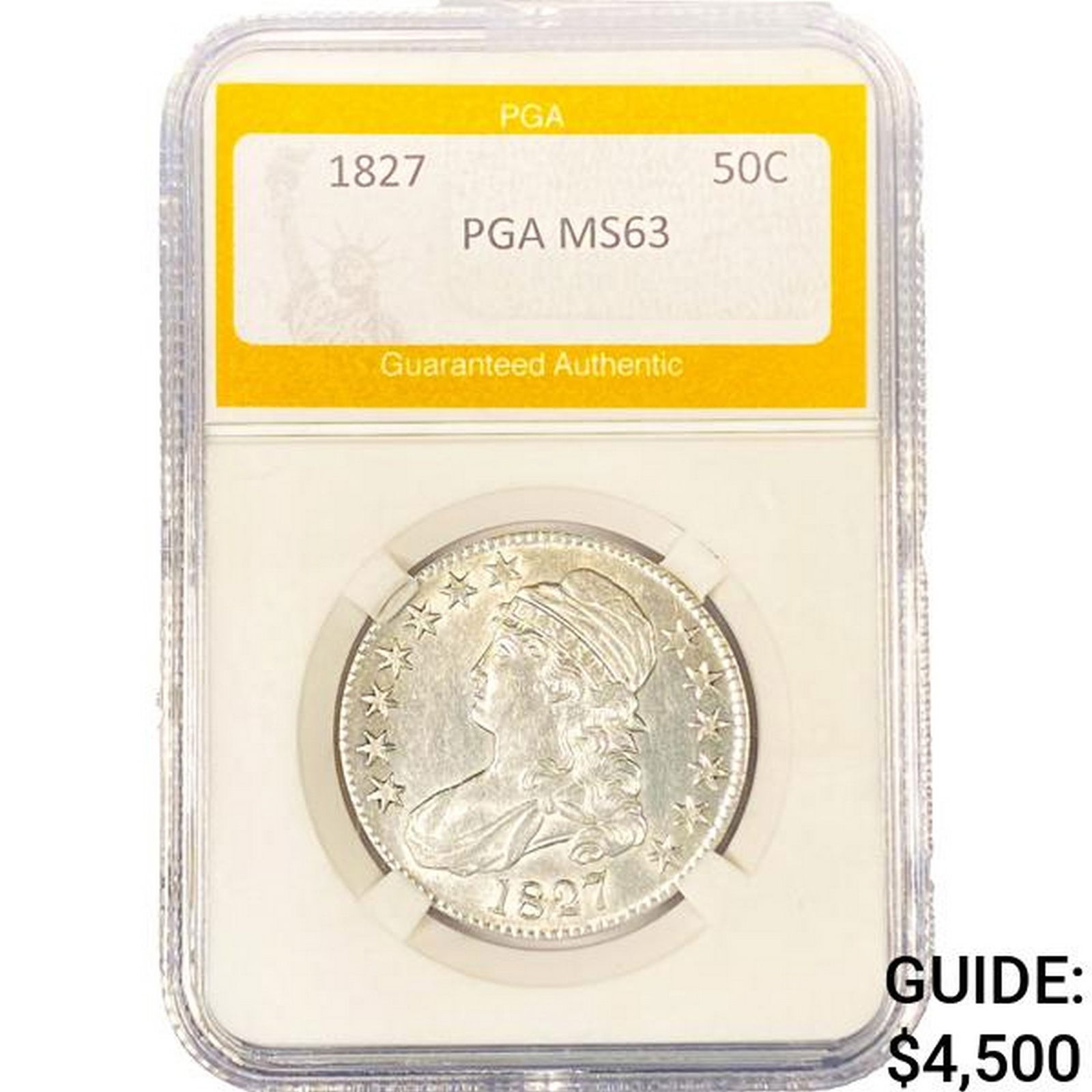 1827 Capped Bust Half Dollar PGA MS63 (1 of 2)