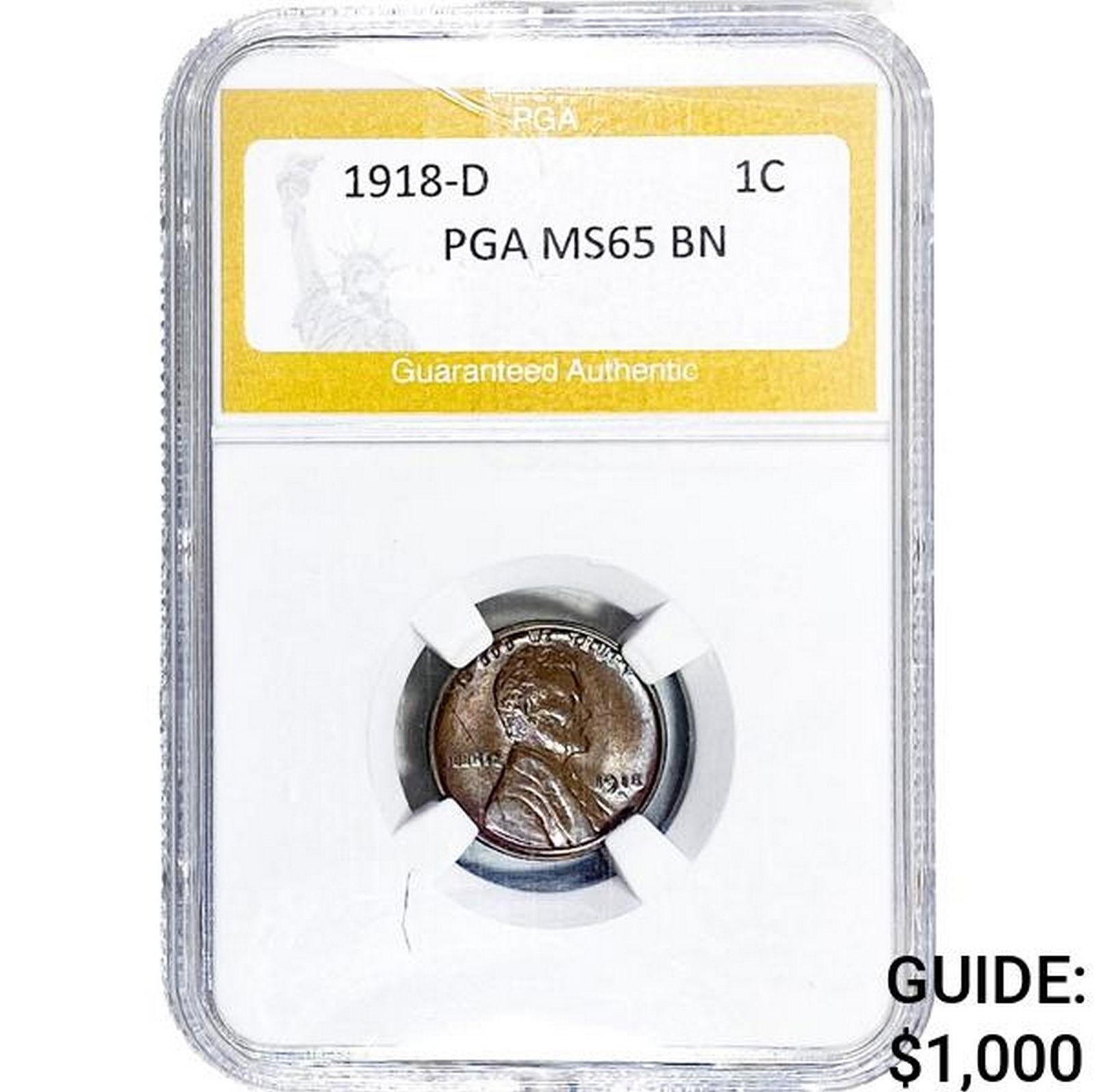 1918-D Wheat Cent PGA MS65 BN (1 of 2)