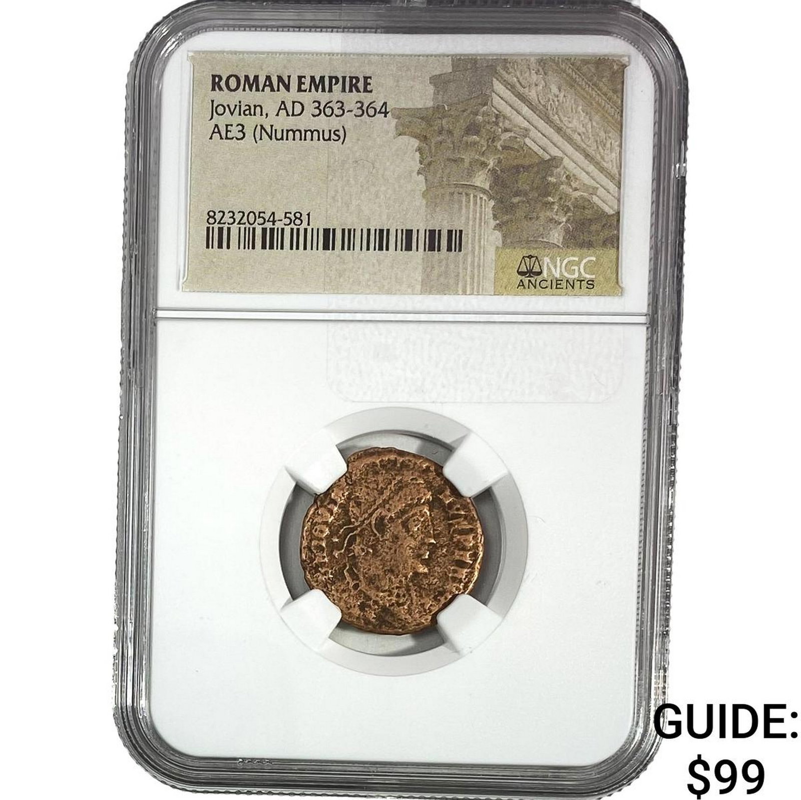 Roman Empire Jovian AD 363-364 AE3 Nummus NGC: Roman Empire Jovian AD 363-364 AE3 Nummus NGC